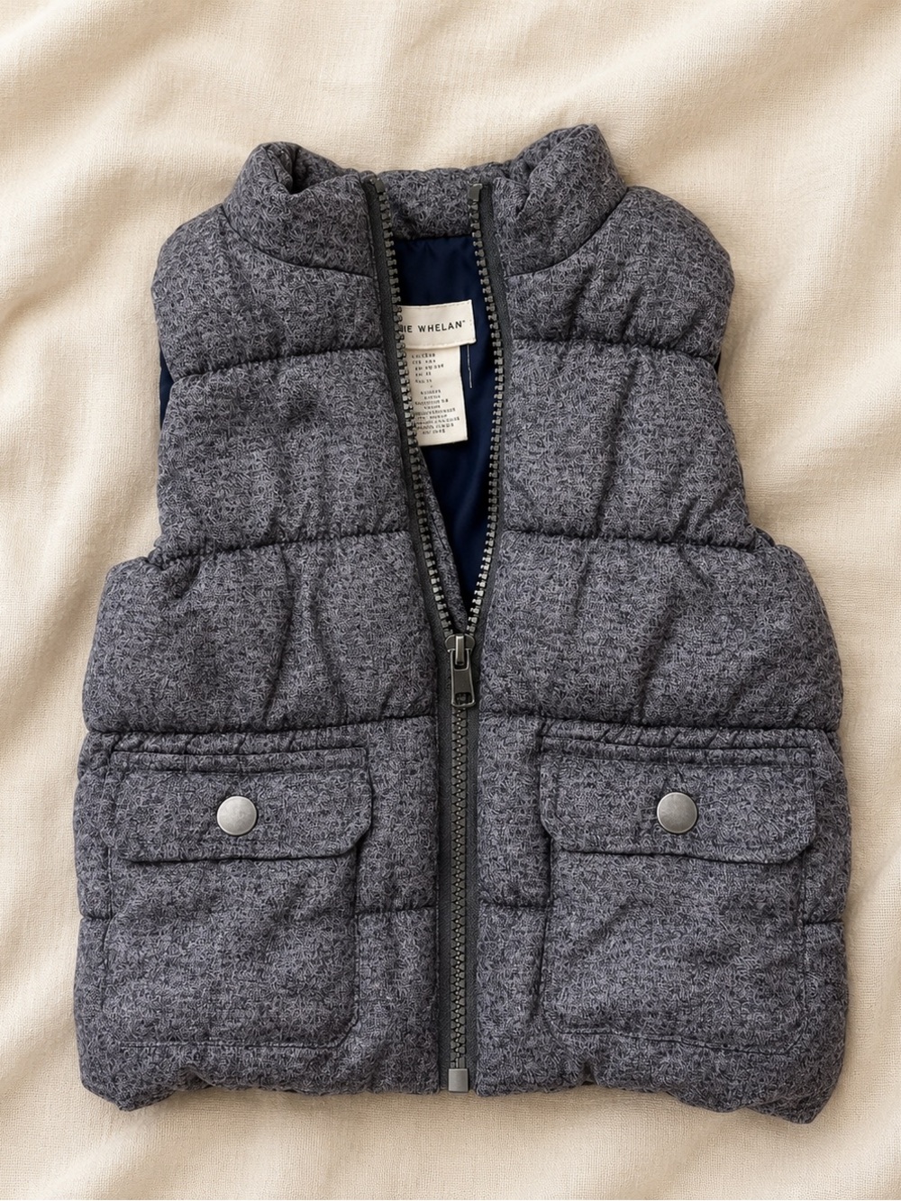 Rorie Whelan- Toddler Quilted Puffer Vest - Heather Gray